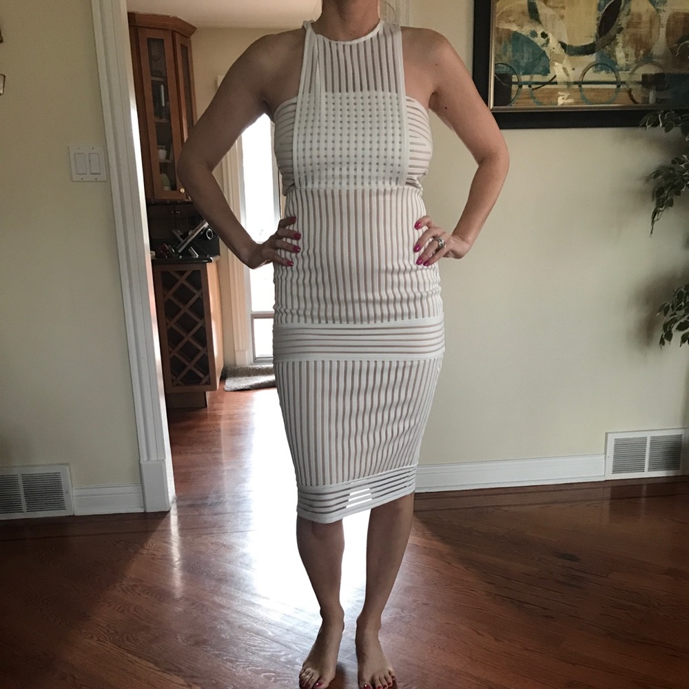 White/nude dress